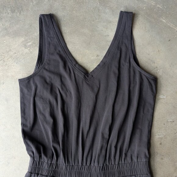 Pact Organic Black Sleeveless V-Neck Wide Leg Jumpsuit medium - Picture 3 of 10